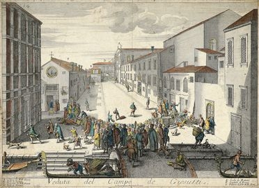  Domenico Lovisa  (1690 - 1750) [excudit] : Veduta del Campo de Giesuiti (Il gioco del pallone).  - Auction Graphics & Books - Libreria Antiquaria Gonnelli - Casa d'Aste - Gonnelli Casa d'Aste