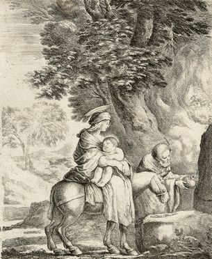  Stefano Della Bella  (Firenze, 1610 - 1664) : Altra fuga in Egitto.  - Auction Graphics & Books - Libreria Antiquaria Gonnelli - Casa d'Aste - Gonnelli Casa d'Aste