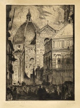  Francesco Chiappelli  (Pistoia, 1890 - Firenze, 1947) : S. Maria del Fiore.  - Asta Grafica & Libri - Libreria Antiquaria Gonnelli - Casa d'Aste - Gonnelli Casa d'Aste