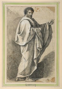  Esprit Antoine Gibelin  (Aix-en-Provence, 1739 - 1813) : Studio per figura maschile con ampio mantello.  - Auction Graphics & Books - Libreria Antiquaria Gonnelli - Casa d'Aste - Gonnelli Casa d'Aste
