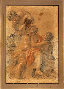  Giovan Francesco Romanelli  (Viterbo (?),  - Viterbo, 1662) [da] : Bacco con due satiri (l'Autunno).  - Asta Grafica & Libri - Libreria Antiquaria Gonnelli - Casa d'Aste - Gonnelli Casa d'Aste