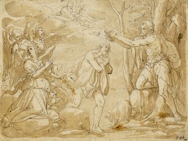  Anonimo del XVII secolo : Battesimo di Cristo.  - Auction Graphics & Books - Libreria Antiquaria Gonnelli - Casa d'Aste - Gonnelli Casa d'Aste