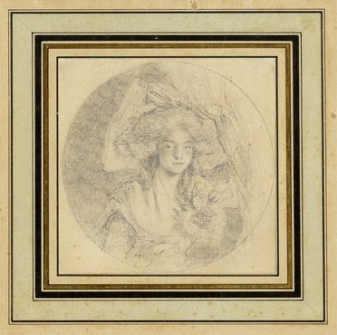  Dominique Vivant Denon  (Givry, 1747 - Parigi, 1825) : Fanciulla con grande cappello e una rosa tra le mani.  - Auction Graphics & Books - Libreria Antiquaria Gonnelli - Casa d'Aste - Gonnelli Casa d'Aste