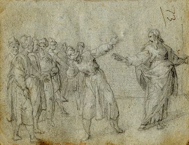  Anonimo della fine del XVI secolo : Ges rimprovera i Farisei.  - Asta Grafica & Libri - Libreria Antiquaria Gonnelli - Casa d'Aste - Gonnelli Casa d'Aste