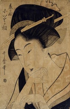  Kitagawa Utamaro  (Edo, 1753 - 1806) : Ritratto di Koito della casa da tè Itoya.  - Asta Grafica & Libri - Libreria Antiquaria Gonnelli - Casa d'Aste - Gonnelli Casa d'Aste