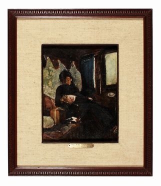  Raffaele Faccioli  (Bologna, 1846 - 1916) : Bozzetto per il dipinto Viaggio triste.  - Auction Graphics & Books - Libreria Antiquaria Gonnelli - Casa d'Aste - Gonnelli Casa d'Aste