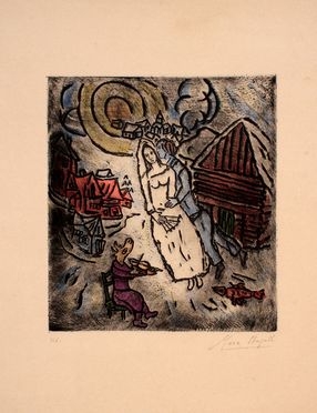  Marc Chagall  (Vitebsk, 1887 - St. Paul de  Vence, 1985) : Amanti e violinista.  - Asta Grafica & Libri - Libreria Antiquaria Gonnelli - Casa d'Aste - Gonnelli Casa d'Aste