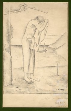  Carlo Carr  (Quargnento, 1881 - Milano, 1966) : Donna che si asciuga.  - Auction Graphics & Books - Libreria Antiquaria Gonnelli - Casa d'Aste - Gonnelli Casa d'Aste