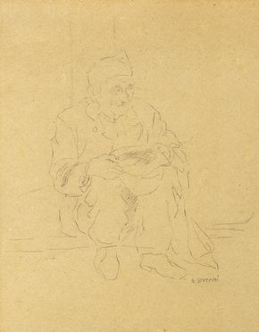  Gino Severini  (Cortona, 1883 - Parigi, 1966) : Uomo seduto.  - Asta Grafica & Libri - Libreria Antiquaria Gonnelli - Casa d'Aste - Gonnelli Casa d'Aste