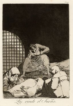  Francisco Goya y Lucientes  (Fuendetodos,, 1746 - Bordeaux,, 1828) : Las rinde el Sueño.  - Asta Grafica & Libri - Libreria Antiquaria Gonnelli - Casa d'Aste - Gonnelli Casa d'Aste