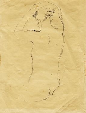  Emanuele Cavalli  (Lucera, 1904 - Firenze, 1981) : Nudo femminile di schiena.  - Asta Grafica & Libri - Libreria Antiquaria Gonnelli - Casa d'Aste - Gonnelli Casa d'Aste