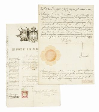 Raccolta di 8 documenti manoscritti con firme autografe di alcuni esponenti di Casa Savoia.  - Asta Grafica & Libri - Libreria Antiquaria Gonnelli - Casa d'Aste - Gonnelli Casa d'Aste