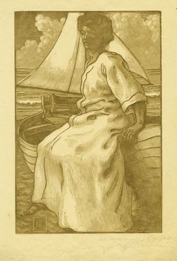  Gino Barbieri  (Cesena, 1885 - Monte Zomo, 1917) : La vela.  - Auction Graphics & Books - Libreria Antiquaria Gonnelli - Casa d'Aste - Gonnelli Casa d'Aste