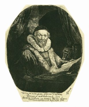  Rembrandt Harmenszoon van Rijn  (Leida, 1606 - Amsterdam, 1669) : Jan Uytenbogaert, predicatore dei protestanti.  - Asta Grafica & Libri - Libreria Antiquaria Gonnelli - Casa d'Aste - Gonnelli Casa d'Aste