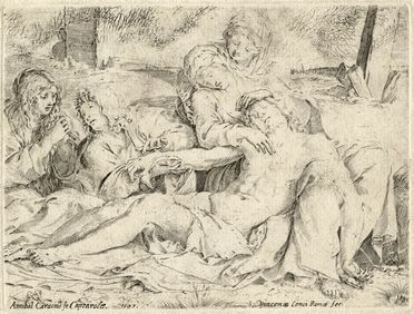  Annibale Carracci  (Bologna, 1560 - Roma, 1609) : Pietà, o il Cristo di Caprarola.  - Asta Grafica & Libri - Libreria Antiquaria Gonnelli - Casa d'Aste - Gonnelli Casa d'Aste