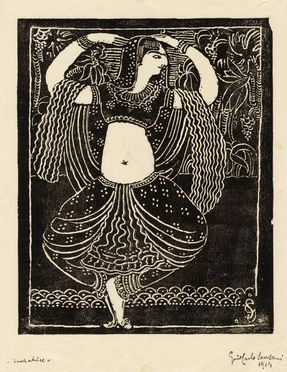  Gino Carlo Sensani  (San Casciano dei Bagni, 1888 - Roma, 1947) : Danzatrice.  - Asta Grafica & Libri - Libreria Antiquaria Gonnelli - Casa d'Aste - Gonnelli Casa d'Aste