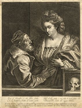  Lucas Vorsterman  (Zaltbommel, 1595 - Anversa, 1675) [attribuito a] : Titian et sa maitresse.  - Asta Grafica & Libri - Libreria Antiquaria Gonnelli - Casa d'Aste - Gonnelli Casa d'Aste