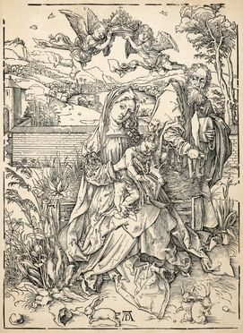  Albrecht Dürer  (Norimberga, 1471 - 1528) : Sacra Famiglia con tre lepri.  - Auction Graphics & Books - Libreria Antiquaria Gonnelli - Casa d'Aste - Gonnelli Casa d'Aste