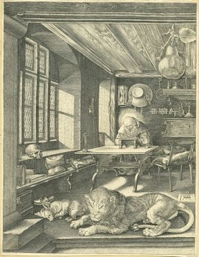  Albrecht Dürer  (Norimberga, 1471 - 1528) [da] : San Gerolamo nello studio.  - Asta Grafica & Libri - Libreria Antiquaria Gonnelli - Casa d'Aste - Gonnelli Casa d'Aste