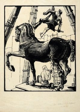  Duilio Cambellotti  (Roma, 1876 - 1960) : Il cavallo di bronzo.  - Asta Grafica & Libri - Libreria Antiquaria Gonnelli - Casa d'Aste - Gonnelli Casa d'Aste