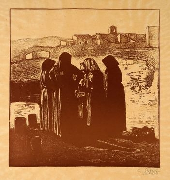  Giuseppe Biasi  (Sassari, 1885 - Adorno Micca, 1945) : Donne e paesaggio.  - Asta Grafica & Libri - Libreria Antiquaria Gonnelli - Casa d'Aste - Gonnelli Casa d'Aste