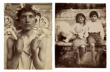 Wilhelm (von) Gloeden  (Wismar, 1856 - Taormina, 1931) : 3 ritratti di ragazzi e di uomo anziano  - Asta Grafica & Libri - Libreria Antiquaria Gonnelli - Casa d'Aste - Gonnelli Casa d'Aste