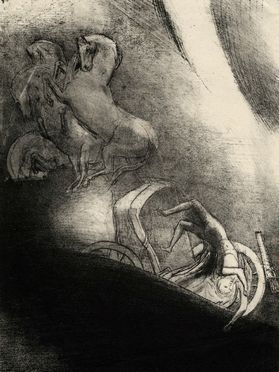  Odilon Redon  (Bordeaux, 1840 - Parigi, 1916) : Il tombe dans l'abme, la tte en bas.  - Auction Graphics & Books - Libreria Antiquaria Gonnelli - Casa d'Aste - Gonnelli Casa d'Aste