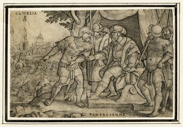  Georg Pencz  (Westheim,  - Königsberg o Lipsia, 1550) : Clelia e il re etrusco Porsenna.  - Asta Grafica & Libri - Libreria Antiquaria Gonnelli - Casa d'Aste - Gonnelli Casa d'Aste