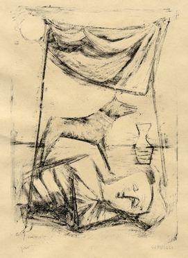  Massimo Campigli  (Berlino, 1895 - Saint-Tropez, 1971) : Tavola da Il lamento del gabelliere.  - Auction Graphics & Books - Libreria Antiquaria Gonnelli - Casa d'Aste - Gonnelli Casa d'Aste