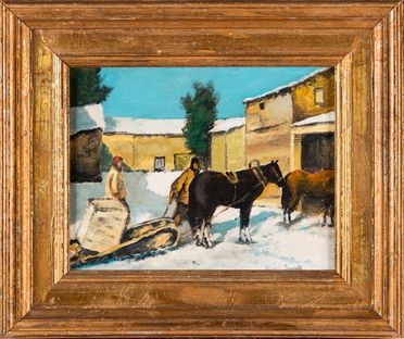  Alessio Issupov  (Vjatka, 1894 - Roma, 1957) : Slitta con cavalli.  - Auction Graphics & Books - Libreria Antiquaria Gonnelli - Casa d'Aste - Gonnelli Casa d'Aste