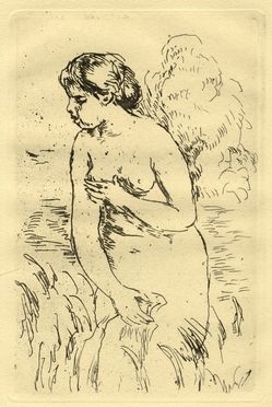  Pierre Auguste Renoir  (Limoges, 1841 - Cagnes, 1919) : Baigneuse debout à mi-jambes.  - Auction Graphics & Books - Libreria Antiquaria Gonnelli - Casa d'Aste - Gonnelli Casa d'Aste
