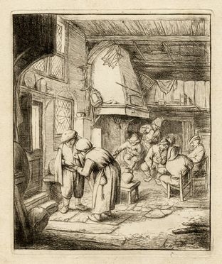  Adriaen (van) Ostade  (Haarlem, 1610 - ivi, 1685) : Interno di locanda.  - Asta Grafica & Libri - Libreria Antiquaria Gonnelli - Casa d'Aste - Gonnelli Casa d'Aste