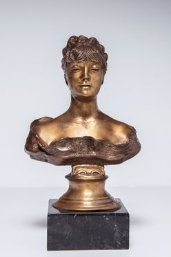  Vincenzo Gemito  (Napoli, 1852 - 1929) : Busto femminile.  - Asta Grafica & Libri - Libreria Antiquaria Gonnelli - Casa d'Aste - Gonnelli Casa d'Aste