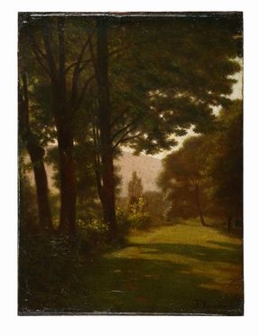  Federico Rossano  (Napoli, 1835 - 1912) [attribuito a] : Paesaggio con alberi.  - Asta Grafica & Libri - Libreria Antiquaria Gonnelli - Casa d'Aste - Gonnelli Casa d'Aste