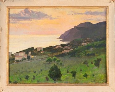  Enrico Del Bono  (Firenze, 1915 - 2006) : Paesaggio all'alba.  - Auction Graphics & Books - Libreria Antiquaria Gonnelli - Casa d'Aste - Gonnelli Casa d'Aste