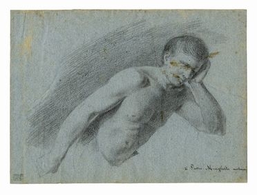  Pietro Minghelli  (1780 - 1822) [attribuito a] : Figura maschile.  - Auction Graphics & Books - Libreria Antiquaria Gonnelli - Casa d'Aste - Gonnelli Casa d'Aste