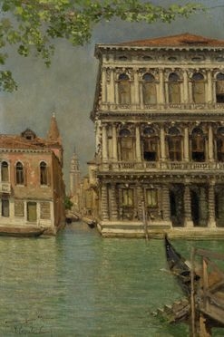  Vincenzo Caprile  (Napoli, 1856 - Napoli, 1936) : Canal Grande Venezia, Palazzo Rezzonico.  - Auction Graphics & Books - Libreria Antiquaria Gonnelli - Casa d'Aste - Gonnelli Casa d'Aste