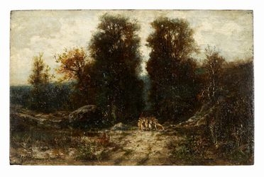  Achille Dovera  (Milano, 1838 - 1895) : Paesaggio con gregge.  - Auction Graphics & Books - Libreria Antiquaria Gonnelli - Casa d'Aste - Gonnelli Casa d'Aste