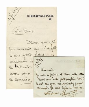  Tosti Francesco Paolo : Lettera autografa firmata.  - Asta Grafica & Libri - Libreria Antiquaria Gonnelli - Casa d'Aste - Gonnelli Casa d'Aste