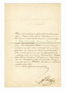  Radetzky Johann Josef Wenzel : Firma autografa su documento.  - Asta Grafica & Libri - Libreria Antiquaria Gonnelli - Casa d'Aste - Gonnelli Casa d'Aste