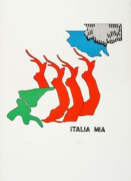  Tano Festa  (Roma, 1938 - 1988) : Italia mia.  - Auction Graphics & Books - Libreria Antiquaria Gonnelli - Casa d'Aste - Gonnelli Casa d'Aste