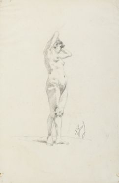  Pio Joris  (Roma, 1843 - 1921) : Accademia di nudo femminile.  - Asta Grafica & Libri - Libreria Antiquaria Gonnelli - Casa d'Aste - Gonnelli Casa d'Aste