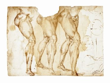 Studio di gambe maschili e schizzi di teste (r) / Studio di gambe maschili e piede (v).  - Asta Grafica & Libri - Libreria Antiquaria Gonnelli - Casa d'Aste - Gonnelli Casa d'Aste