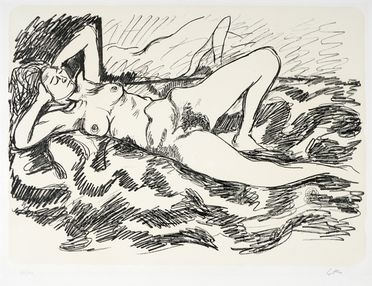  Renato Guttuso  (Bagheria, 1911 - Roma, 1987) : Nudo femminile.  - Auction Graphics & Books - Libreria Antiquaria Gonnelli - Casa d'Aste - Gonnelli Casa d'Aste