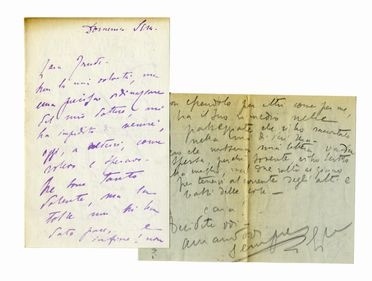  Duse Eleonora : 2 lettere autografe - una firmata - inviate a Gertrude von Huegelal.  - Asta Grafica & Libri - Libreria Antiquaria Gonnelli - Casa d'Aste - Gonnelli Casa d'Aste
