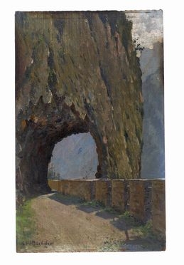 Alphons Hollaender  (Ratisbona, 1845 - Firenze, 1923) : Paesaggio.  - Asta Grafica & Libri - Libreria Antiquaria Gonnelli - Casa d'Aste - Gonnelli Casa d'Aste