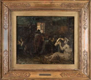  Honoré Daumier  (Marsiglia, 1808 - Valmondois, 1879) [attribuito a] : Personaggi in un interno.  - Asta Grafica & Libri - Libreria Antiquaria Gonnelli - Casa d'Aste - Gonnelli Casa d'Aste