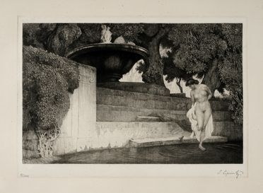  Sigmund Lipinsky  (Graudenz, 1873 - Roma, 1940) : Der einsame Garten (Il giardino segreto).  - Auction Graphics & Books - Libreria Antiquaria Gonnelli - Casa d'Aste - Gonnelli Casa d'Aste