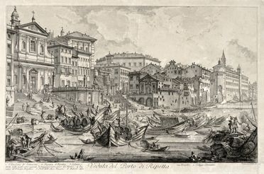  Giovanni Battista Piranesi  (Mogliano Veneto, 1720 - Roma, 1778) : Veduta del Porto di Ripetta  - Auction Graphics & Books - Libreria Antiquaria Gonnelli - Casa d'Aste - Gonnelli Casa d'Aste