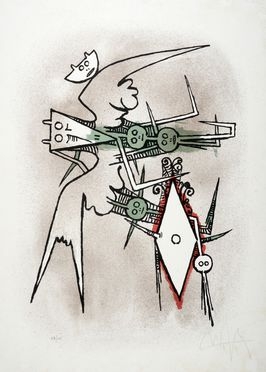  Wifredo Lam  (Sagua la Grande, 1902 - Parigi, 1982) : Le feu vert.  - Asta Grafica & Libri - Libreria Antiquaria Gonnelli - Casa d'Aste - Gonnelli Casa d'Aste